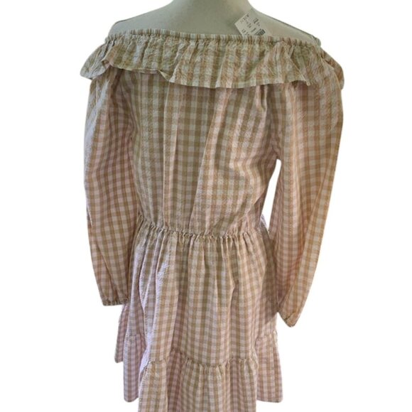 J.Crew Seersucker Ruffleneck Gingham Mini Dress NWT - Picture 4 of 6